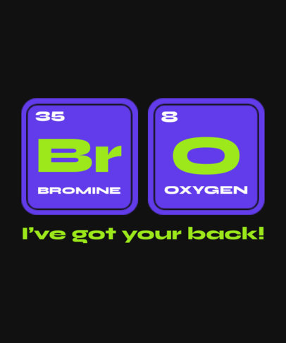 T-Shirt Design Creator Featuring a Quote Made out of Periodic Table Cards