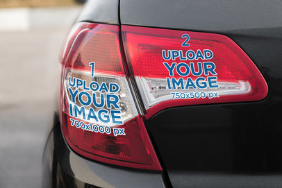 Mockup of a Decal Placed on a Car's Tail Light 