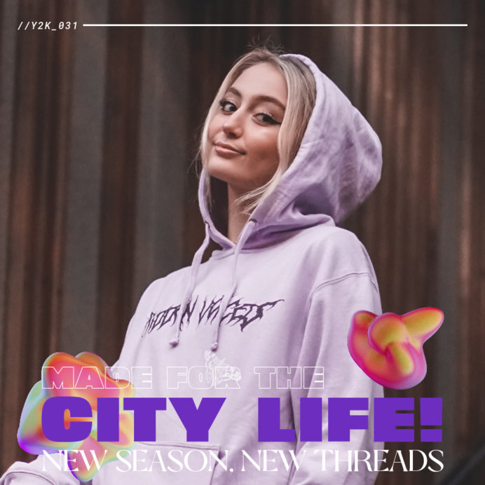 Y2K Inspired Instagram Post Maker for a Clothing Brand