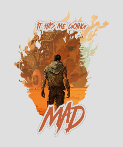 T-Shirt Design Maker Featuring a Mad Max-Inspired Illustration