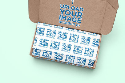 Branding Mockup Featuring a Box With Wrapping Paper