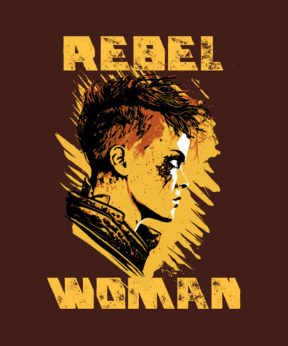 T-Shirt Design Template with a Mad Max-Inspired Character Graphic