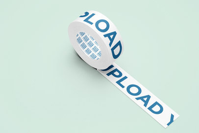 Mockup of a Packing Tape Roll Glued to a Solid Surface