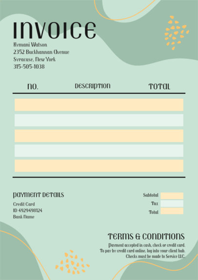 Colorful Invoice Template Featuring Abstract Figures 5416g