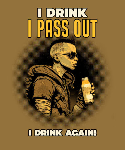 T-Shirt Design Maker Featuring a Mad Max-Inspired Character Graphic