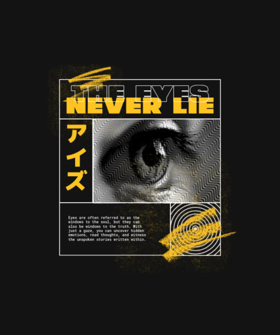 Streetwear T-Shirt Design Maker Featuring a Photography of an Eye 6039 el1