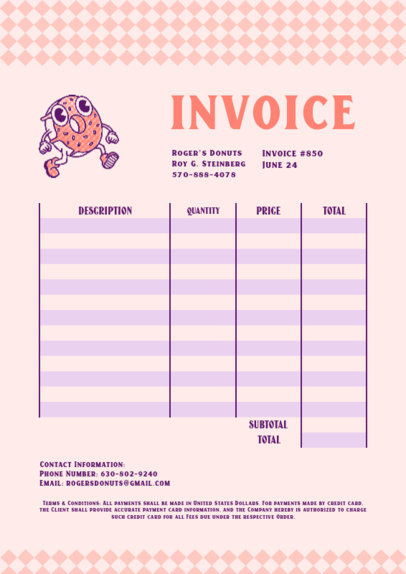 Online Invoice Creator for a Donut Shop 5417f