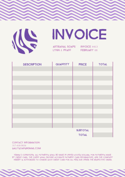 Invoice Template for an Artisanal Soap Store 5417c