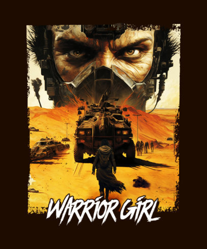 T-Shirt Design Generator with an AI-Created Illustration Inspired by Mad Max