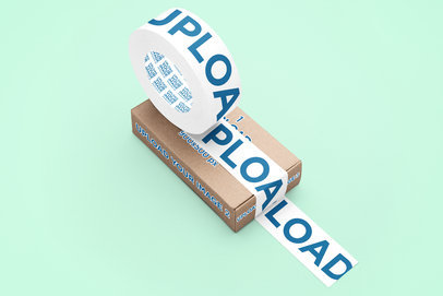 Box Mockup Featuring a Branding Tape