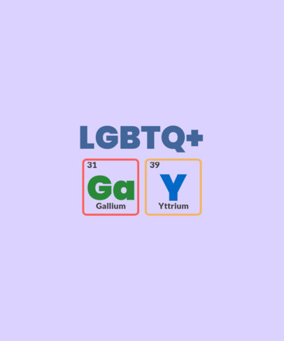 T-Shirt Design Generator with an LGBTQ Text Spelled with Periodic Table Cards 5409c