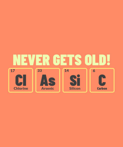 T-Shirt Design Maker Featuring Illustrated Chemical Element Cards-Inspired Puns