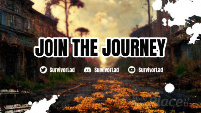Twitch Screen Video Template Featuring a Post-Apocalyptic Destroyed City Inspired by The Last Of Us