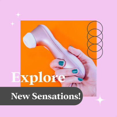 Instagram Post Template with Colorful Graphics for a Sex Shop Promo