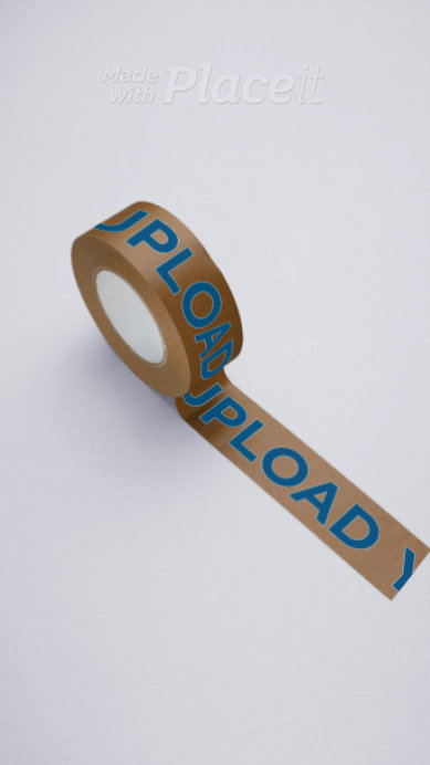 Print Video Featuring a Branded Tape on a Customizable Background