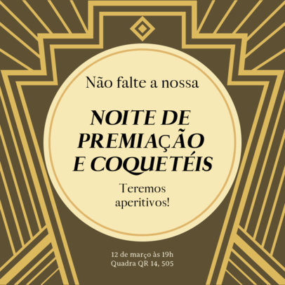 Instagram Post Generator Featuring an Invitation for an Awards Night Party