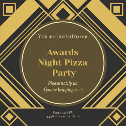 Cinema Instagram Post Template for an Awards Night Pizza Party