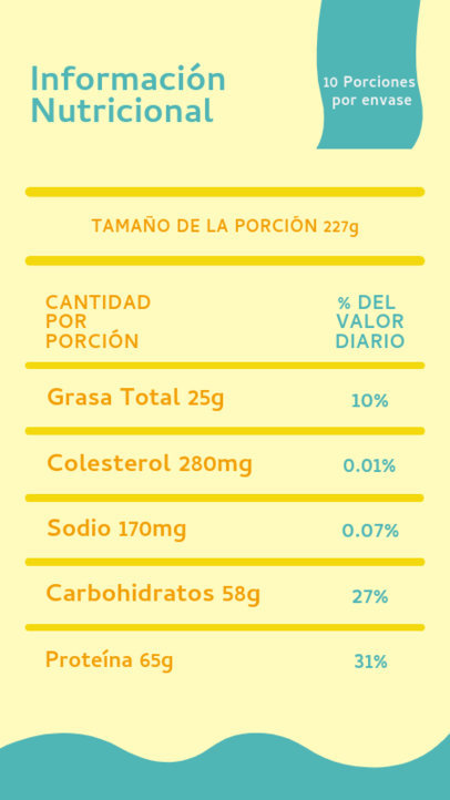 Label Design Template Featuring Nutritional Information 5697d