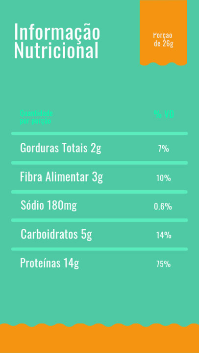 Vertical Nutritional Information Label Maker with Food Value 5697g