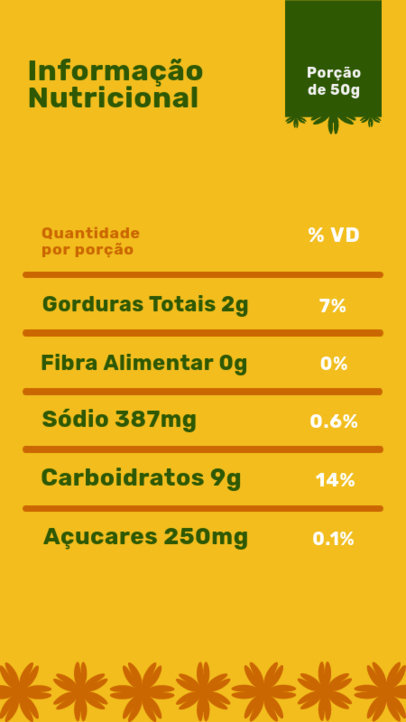 Vertical Nutrition Facts Label Generator for Food Products 5697h