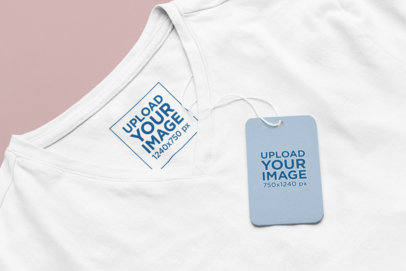 Mockup of a Brand Tag Placed on a T-Shirt