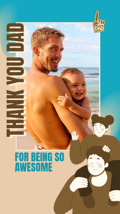 Father's Day Instagram Story Template Featuring a Sweet Graphic