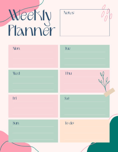 Weekly Planner Maker Featuring Colorful Shapes 6051 el1