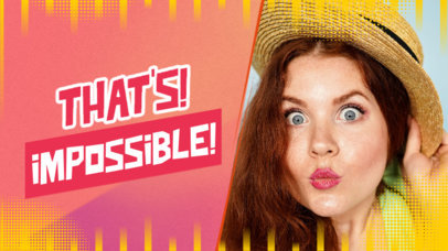 YouTube Thumbnail Template Featuring a Woman with Surprised Eyes