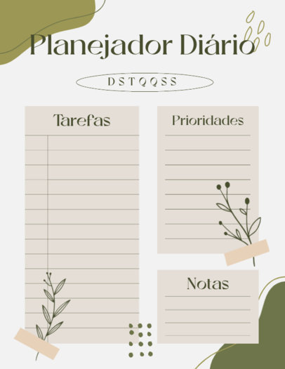 Cute Planner Template Featuring Branch Doodles 6050c-el1