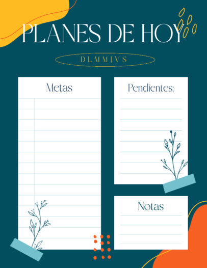 Colorful Planner Maker Featuring a Goals List 6050d-el1