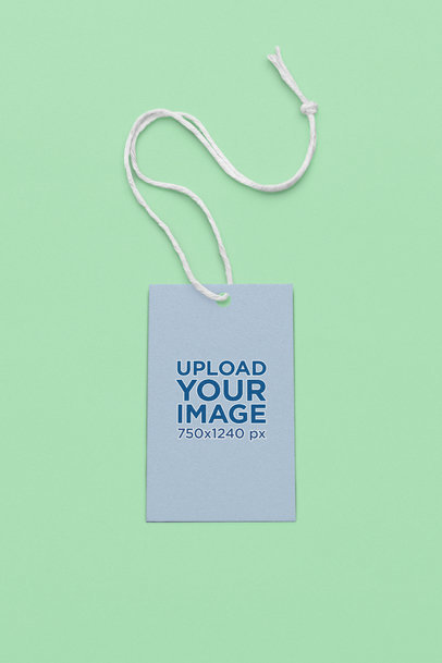 Brand Tag Mockup Featuring a Customizable Backdrop