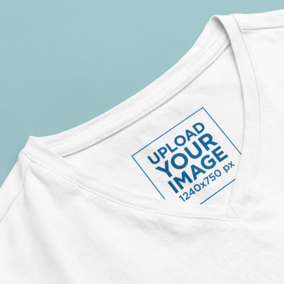 Inside Label Mockup Featuring a V-Neck Tee