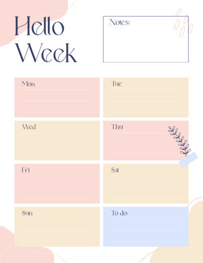Planner Generator for Weekly Activities and a Floral Theme 6051e-el1