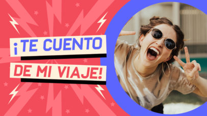 YouTube Thumbnail Generator with Colorful Graphics for a Travel Vlogger