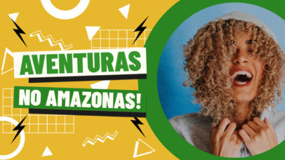 YouTube Thumbnail Design Maker with Colorful Text for a Travel Vlogger