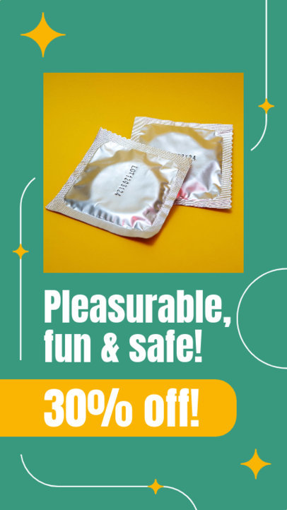 Instagram Story Creator Featuring a Discount on Condoms