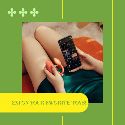 Instagram Post Generator with a 2x1 Offer on Sex Toys