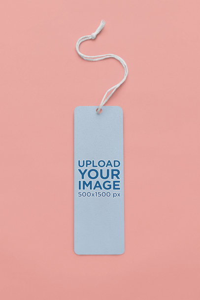 Brand Tag Mockup Featuring a White Thread and a Colorful Background m32002