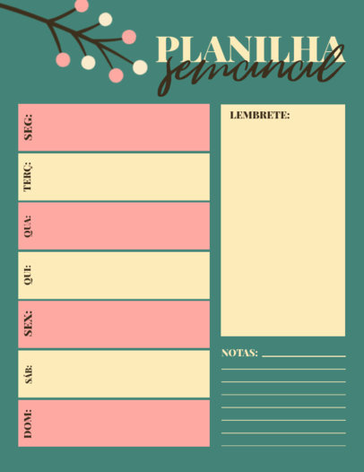 Colorful Weekly Planner Design Creator with Customizable Text Boxes 6046f-el1