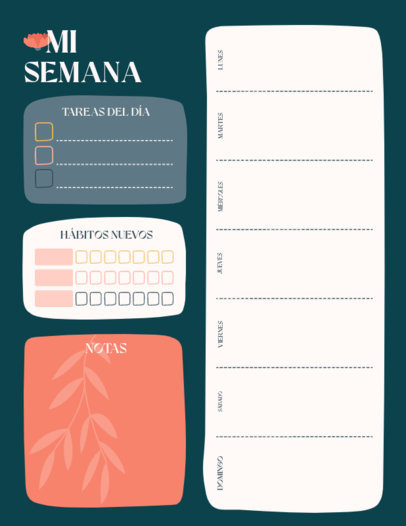 Colorful Planner Generator Featuring a Tasks List and a Flower Icon 6059e-el1