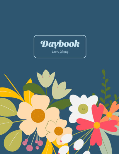 Nice Planner Cover Creator Featuring Flower Graphics 6053f-el1