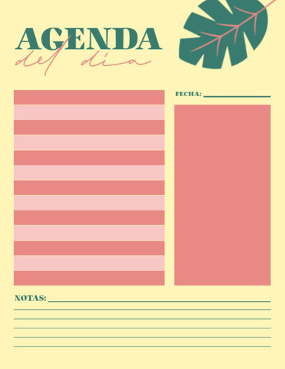 Daily Planner Design Creator Featuring an Illustrated Leaf Graphic 6047c-el1