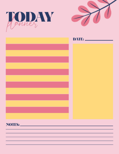 Daily Planner Design Template Featuring Colorful Blocks with a Leaf Graphic 6047d-el1