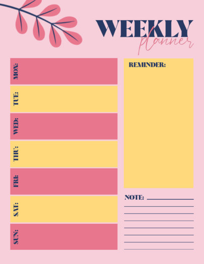 Weekly Planner Design Maker Featuring a Flower Illustration 6046d-el1