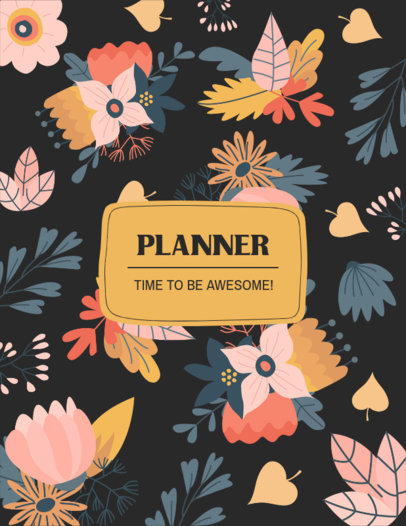 Planner Cover Creator With Floral Illustrations and a Quote 6057b-el1
