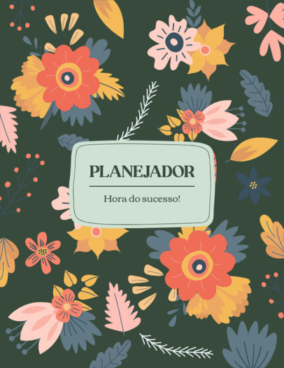 Illustrated Planner Cover Template Featuring a Quote and Flower Graphics 6057g-el1