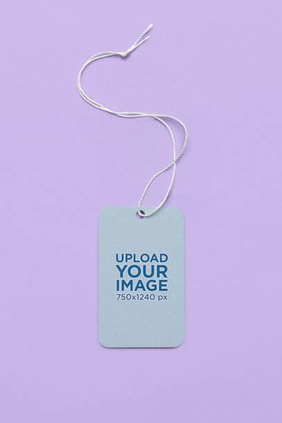 Mockup of a Rectangular Brand Tag Placed on a Customizable Background
