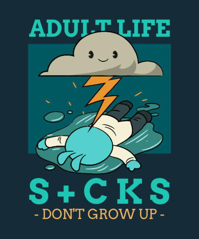 Ironic T-Shirt Design Template Featuring a Pessimistic Theme