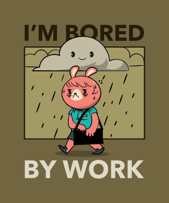 Placeit - T-Shirt Design Creator With a Cartoonish Bored Rabbit