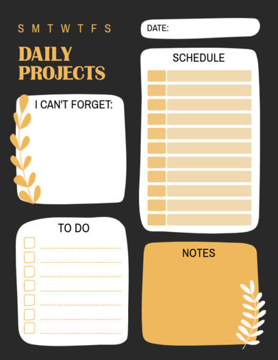 Planner Creator for Daily Projects With Plant Graphics 6058b-el1